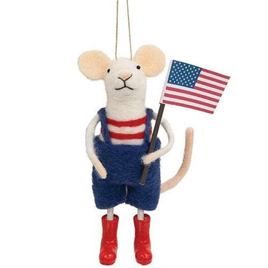 Americana Party Mr Mouse Felted Ornament - The Fox Decor